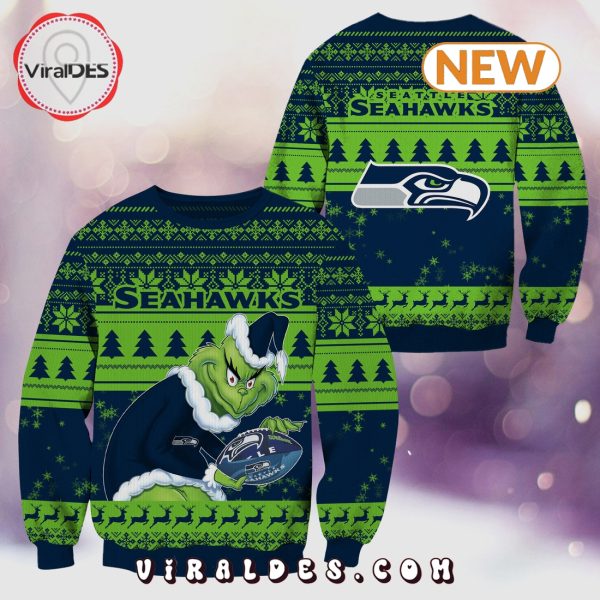 Seattle Seahawks Christmas Grinch Knitted Sweater