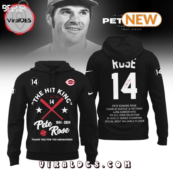 The Hit King Pete Rose Memories Black Hoodie