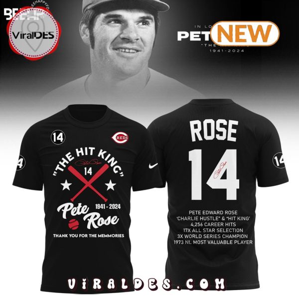 The Hit King Pete Rose Memories Black Hoodie