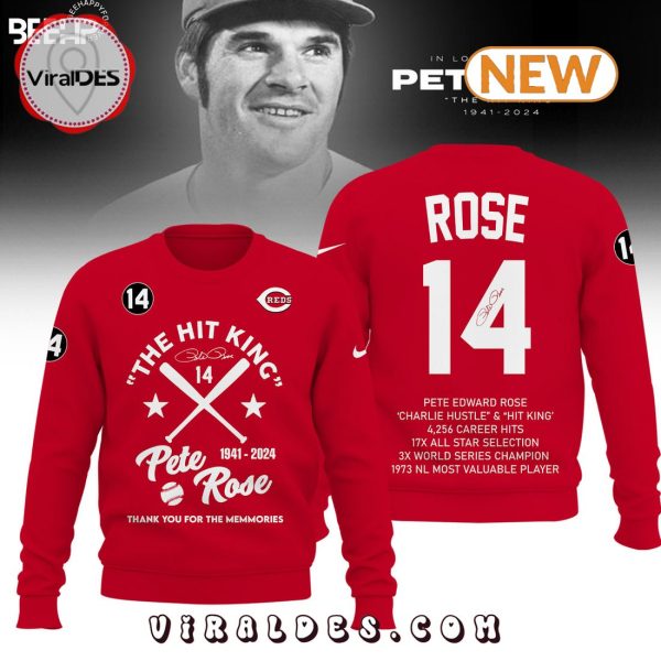 The Hit King Pete Rose Memories Red Hoodie