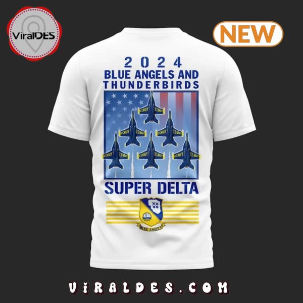 2024 Blue Angels Thunderbirds Super Delta White Shirt