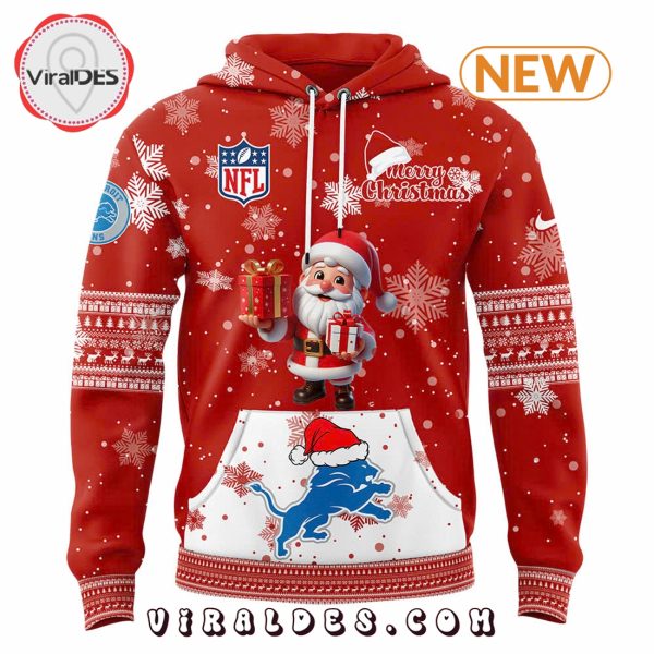 2024 Detroit Lions Merry Christmas Red Hoodie