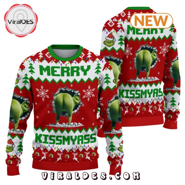 2024 Merry Kissmyass Red Knitted Sweater