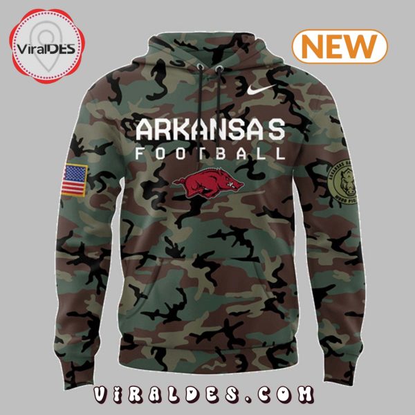 2024 Veteran Camo Arkansas Razorbacks Football Hoodie, Jogger, Cap