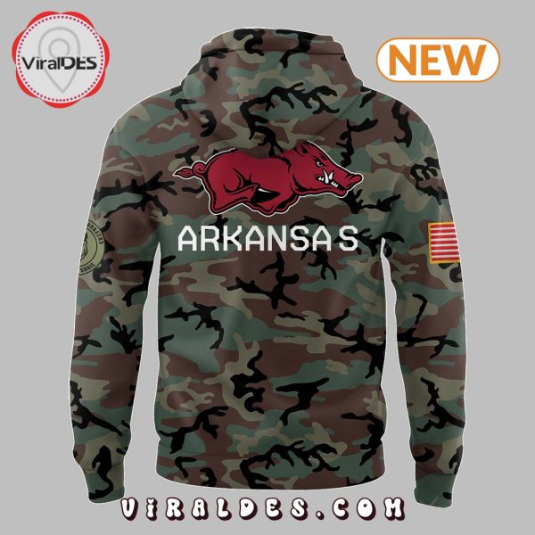 2024 Veteran Camo Arkansas Razorbacks Football Hoodie, Jogger, Cap