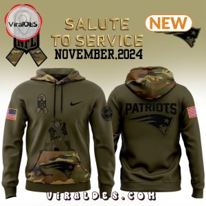 New England Patriots Camo 2024 Salute to Service Hoodie