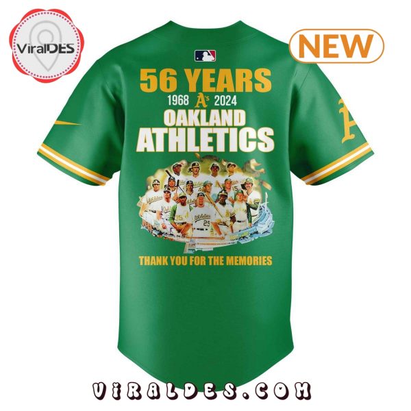 56 Years Thank You Fan Oakland Athletics Baseball Jersey