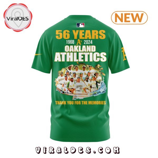 56 Years Thank You Oakland Athletics Green Hoodie