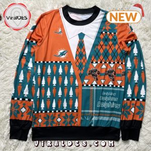 Miami Dolphins Football Cardigan Wool Knitted Sweater