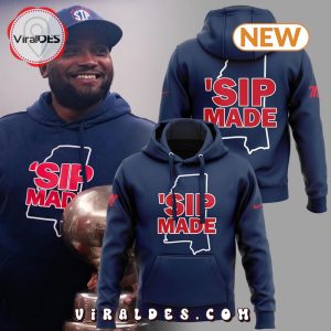 Ole Miss Football Sip Made Navy Hoodie, Jogger, Cap