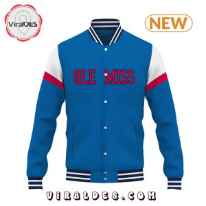 Men’s Ole Miss Football Navy Baseball Jacket