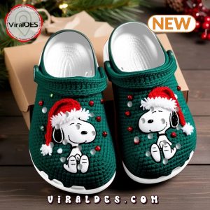 Snoopy 2024 Merry Christmas Green Crocs Clogs