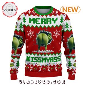 2024 Merry Kissmyass Red Knitted Sweater