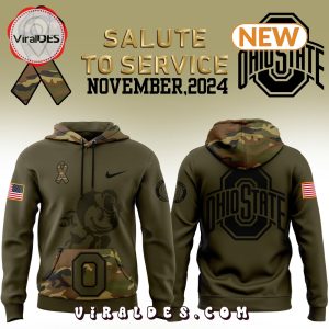 Ohio State Buckeyes Camo 2024 Salute to Service Hoodie