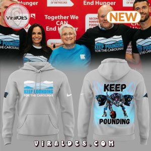 Carolina Panthers Keep Pounding Grey Hoodie, Jogger, Cap