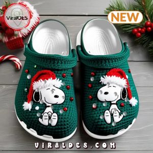 Snoopy 2024 Merry Christmas Green Crocs Clogs