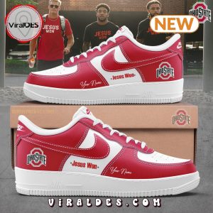 Custom Ohio State Follow Jesus Air Force 1 Sneakers