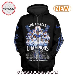 Los Angeles Dodgers 2024 World Champions Black Hoodie