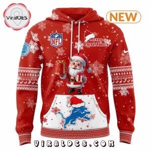 2024 Detroit Lions Merry Christmas Red Hoodie