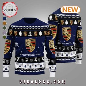 Porsche 2024 Christmas Navy Ugly Sweater