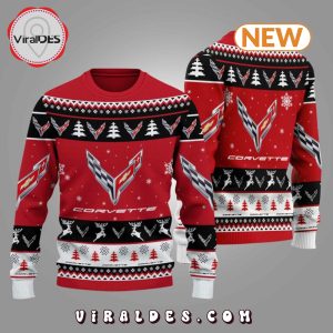 Chevrolet Corvette 2024 Christmas Orange Ugly Sweater