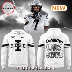 Men’s Iowa State Football White Hoodie, Jogger, Cap