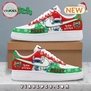 2024 Stitch Merry Christmas Gifts Air Force 1 Sneakers