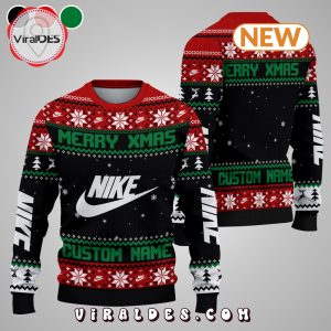 Custom Merry Xmas Nike Red Ugly Sweater