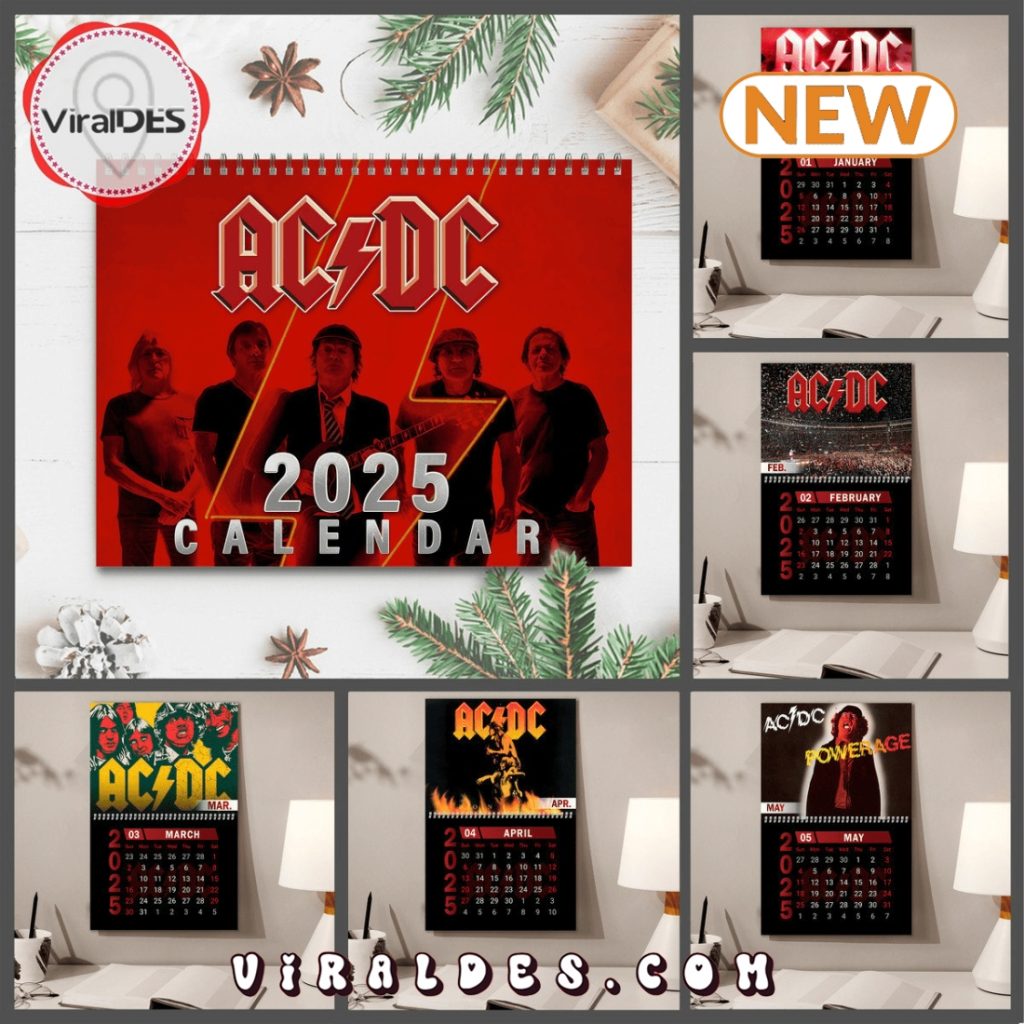 AC DC Rock Band 2025 New Year Calendar - Viraldes Store