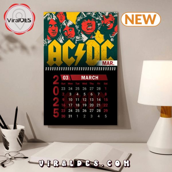 AC DC Rock Band 2025 New Year Calendar