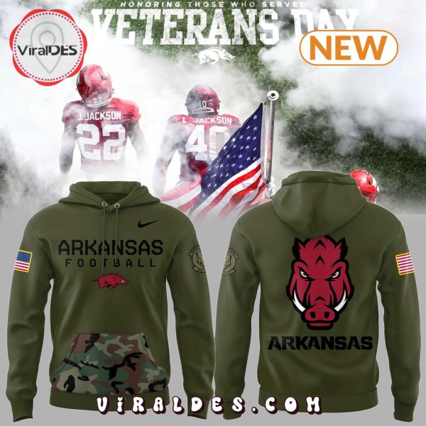 Arkansas Razorbacks Veteran Camo Nike Hoodie, Jogger, Cap