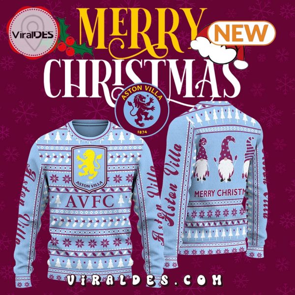 Aston Villa Merry Christmas 2024 Knitted Sweater