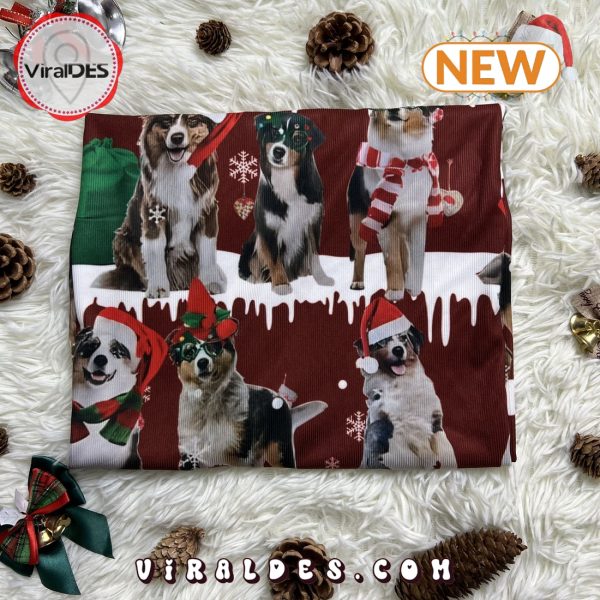 Australian Shepherd Snow Christmas Ugly Wool Knitted Sweater