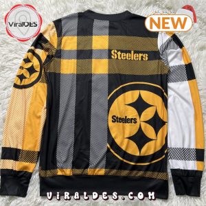 NFL Pittsburgh Steelers Plaid Crew Neck Ugly Sweater