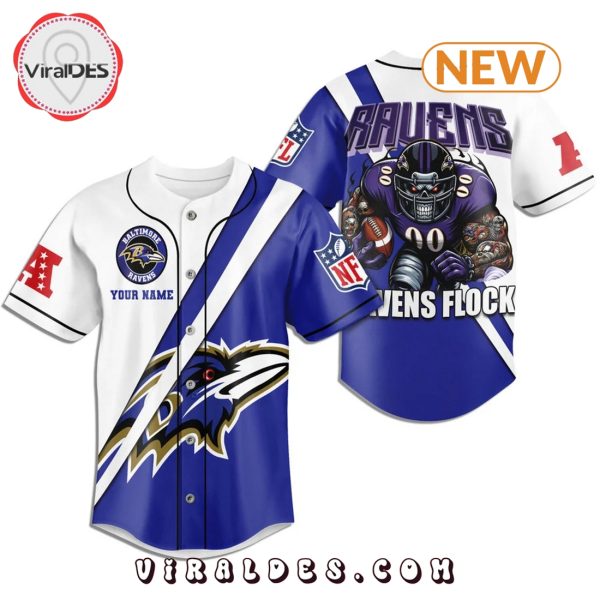 Baltimore Ravens Flock Custom Baseball Jersey