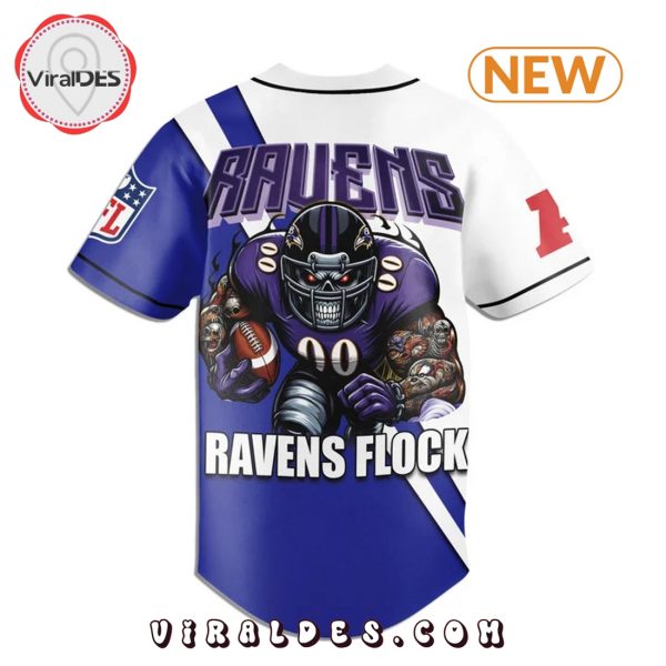 Baltimore Ravens Flock Custom Baseball Jersey