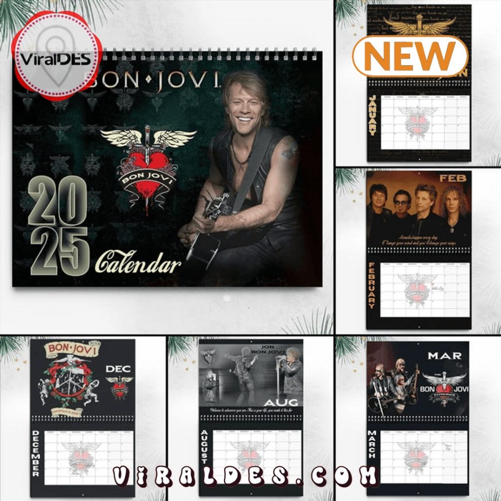 Bon Jovi Rock Band 2025 New Year Calendar Viraldes Store
