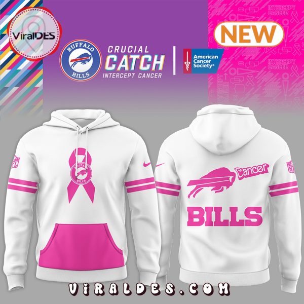 Buffalo Bills NFL Nike Intercept Cancer 2024 White Hoodie