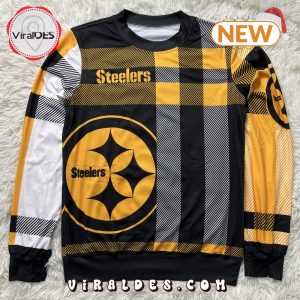 NFL Pittsburgh Steelers Plaid Crew Neck Ugly Sweater