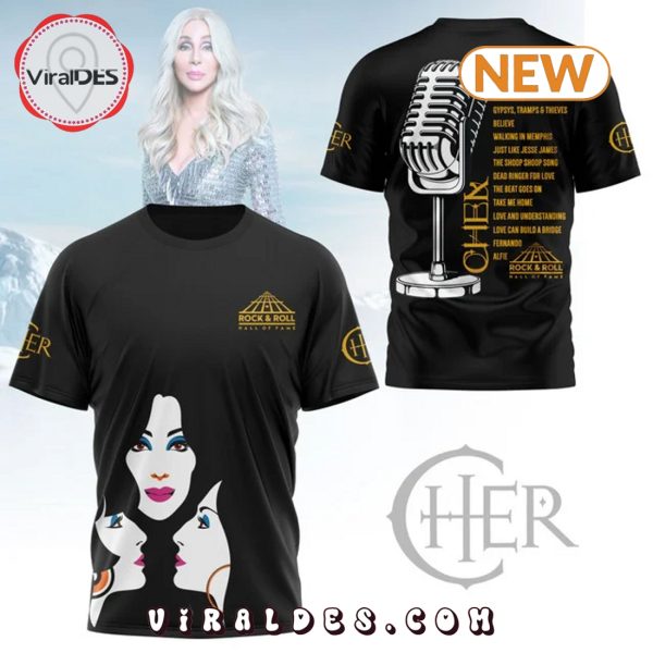 Cher On Stage Rock & Roll Hall of Fame Black Shirt