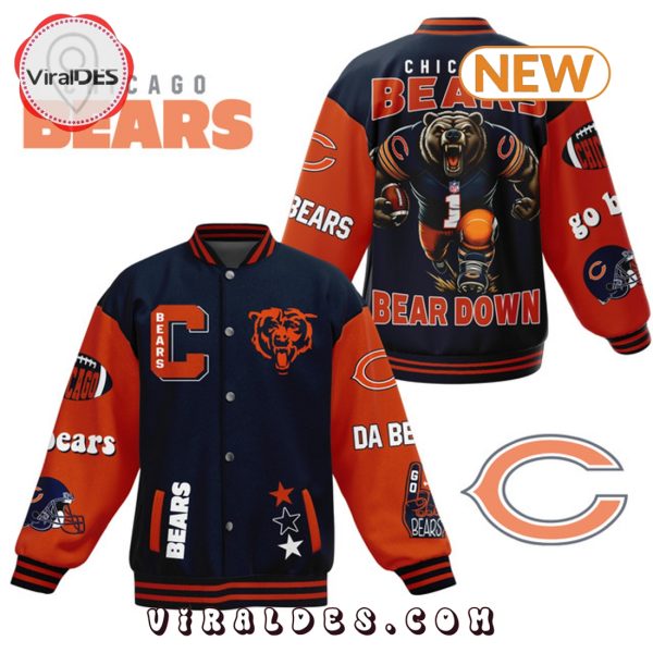 Chicago Bears Football Bear Down Baseball Jacket