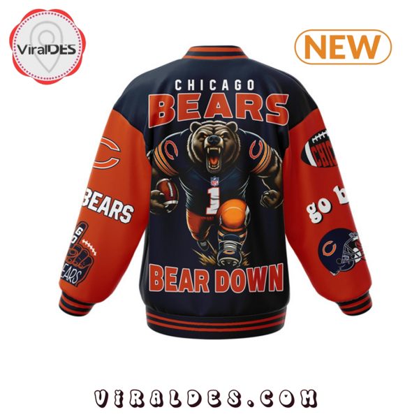 Chicago Bears Football Bear Down Baseball Jacket