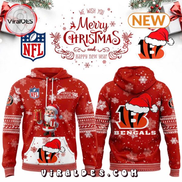 Cincinnati Bengals 2024 Merry Christmas Pullover Hoodie