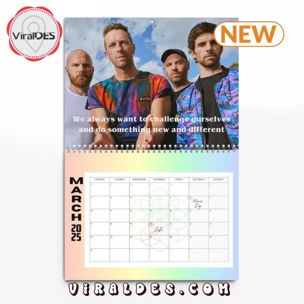 Coldplay Rock Band 2025 Happy New Year Calendar