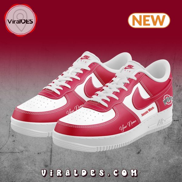 Custom Ohio State Follow Jesus Air Force 1 Sneakers