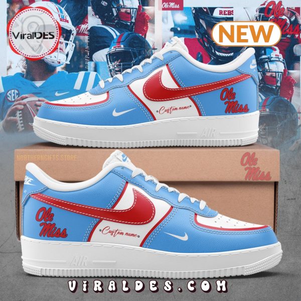 Custom Ole Miss Rebels Football Air Force 1 Sneakers