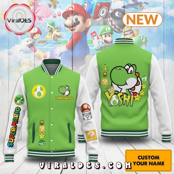 Custom Super Mario Green Baseball Jacket