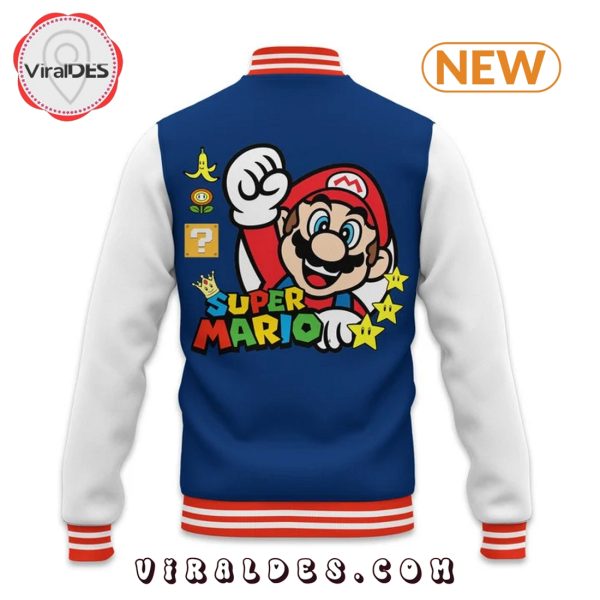 Custom Super Mario Navy Baseball Jacket