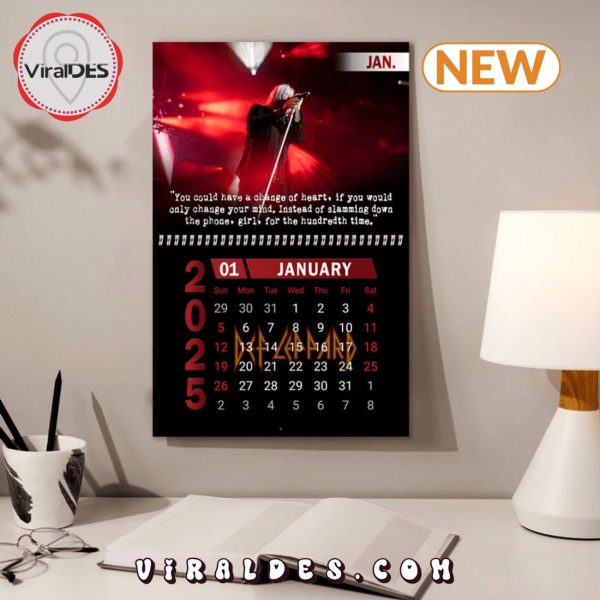 Def Leppard Rock Band 2025 New Year Calendar