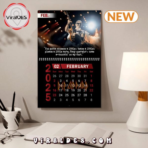 Def Leppard Rock Band 2025 New Year Calendar